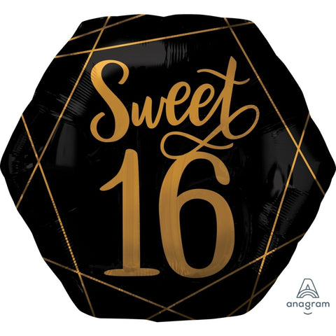 Elegant Sixteen (58cm x 55cm) Foil SuperShape INFLATED #39742