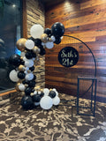 Round Mesh Wall with Organic Balloon Garland HIRE ITEM