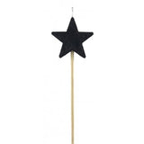 Black Glitter Long Stick Candle STAR #447252
