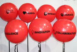 Large 60cm Latex Balloon Helium filled 3-4 day Float Time with Satin Ribbon & Balloon Weight