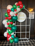 Mesh Arch White or Black or White French Window Backdrop with Balloon Garland HIRE