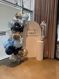 White, Black, Beige, Pink, Blue or Lilac Arch Backdrop Wall Hire with Balloon Garland #WHBD