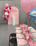 White, Black, Beige, Pink, Blue or Lilac Arch Backdrop Wall Hire with Balloon Garland #WHBD