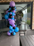 Mesh Arch White or Black or White French Window Backdrop with Balloon Garland HIRE