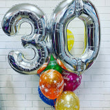 Big Double Number Splendor Balloon Bouquet CHOOSE YOUR AGE
