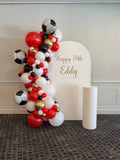 White, Black, Beige, Pink, Blue or Lilac Arch Backdrop Wall Hire with Balloon Garland #WHBD