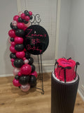 Easel  and Disc with  Balloon Garland HIRE Price from