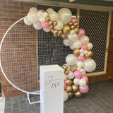Round Mesh Wall with Organic Balloon Garland HIRE ITEM