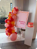 Easel  and Disc with  Balloon Garland HIRE Price from