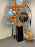 Mesh Arch White or Black or White French Window Backdrop with Balloon Garland HIRE