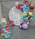 White Acrylic Wall with Organic Balloon Garland HIRE
