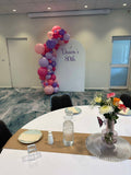 White, Black, Beige, Pink, Blue or Lilac Arch Backdrop Wall Hire with Balloon Garland #WHBD