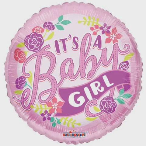 18in Foil Round It's a Baby Girl INFLATED #10738