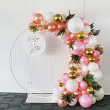 Round Mesh Wall with Organic Balloon Garland HIRE ITEM