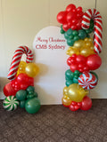 White, Black, Beige, Pink, Blue or Lilac Arch Backdrop Wall Hire with Balloon Garland #WHBD