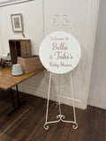 Easel  and Disc with  Balloon Garland HIRE Price from