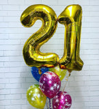 Big Double Number Splendor Balloon Bouquet CHOOSE YOUR AGE