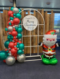 Mesh Arch White or Black or White French Window Backdrop with Balloon Garland HIRE
