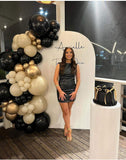 White, Black, Beige, Pink, Blue or Lilac Arch Backdrop Wall Hire with Balloon Garland #WHBD