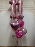 Giant Double Number Birthday Wish with Personalised Balloon Bouquet