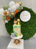 Round Green Wall with Organic Balloon Garland, HIRE ITEM Price From