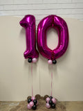 10th Birthday Giant INFLATED Helium Balloon Numbers -23 colours to choose from