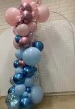 Mesh Arch White or Black or White French Window Backdrop with Balloon Garland HIRE