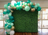 Green Wall Square Backdrop with Balloon Garland HIRE ITEM, price from