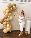 White, Black, Beige, Pink, Blue or Lilac Arch Backdrop Wall Hire with Balloon Garland #WHBD