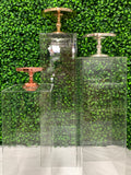 Clear Square or Round Cake Plinth Stand HIRE