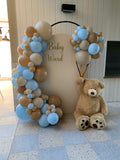 White, Black, Beige, Pink, Blue or Lilac Arch Backdrop Wall Hire with Balloon Garland #WHBD