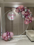 Round Mesh Wall with Organic Balloon Garland HIRE ITEM
