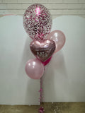 Big Confetti 40cm with 1 Foil  & 3 Std Latex Balloons Bouquet With or Without Personalisation #confettiT3foilboq