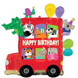 Party Bus Happy Birthday (71cm x 71cm) Foil SuperShape  INFLATED #46959