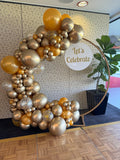 Round Mesh Wall with Organic Balloon Garland HIRE ITEM