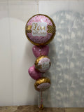 Sparkling Engagement or Wedding 5 Balloon Bouquet Kit INFLATED #34456