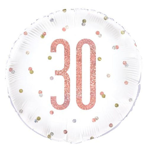 Rose Gold 30th Foil 46cm (18") INFLATED #84902