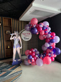 Round Mesh Wall with Organic Balloon Garland HIRE ITEM