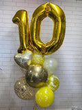 Giant Double Number Birthday Wish with Personalised Balloon Bouquet