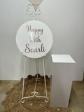 Easel  and Disc with  Balloon Garland HIRE Price from