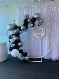 Round Mesh Wall with Organic Balloon Garland HIRE ITEM