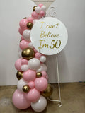 Easel  and Disc with  Balloon Garland HIRE Price from