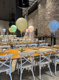 Big 40cm Latex Balloon on weight with Satin Ribbon in Standard or Chrome Colours 40cm 16inch