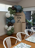 White, Black, Beige, Pink, Blue or Lilac Arch Backdrop Wall Hire with Balloon Garland #WHBD