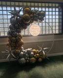 Round Mesh Wall with Organic Balloon Garland HIRE ITEM