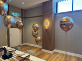 Big 40cm Latex Balloon on weight with Satin Ribbon in Standard or Chrome Colours 40cm 16inch
