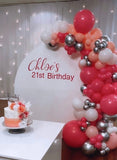 White Acrylic Wall with Organic Balloon Garland HIRE
