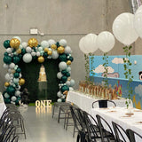 Green Wall Square Backdrop with Balloon Garland HIRE ITEM, price from