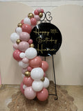 Easel  and Disc with  Balloon Garland HIRE Price from