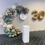 Round Mesh Wall with Organic Balloon Garland HIRE ITEM